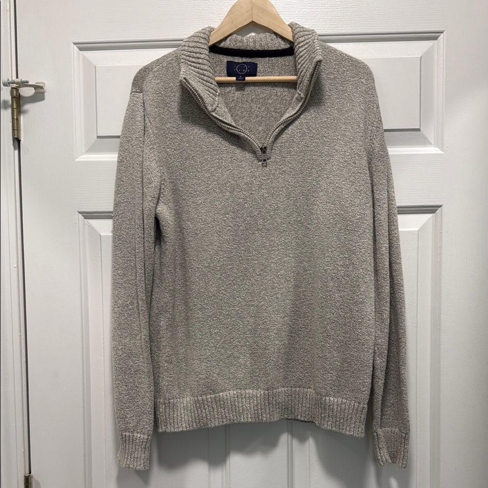 Men's Gray Zip-Up Sweater